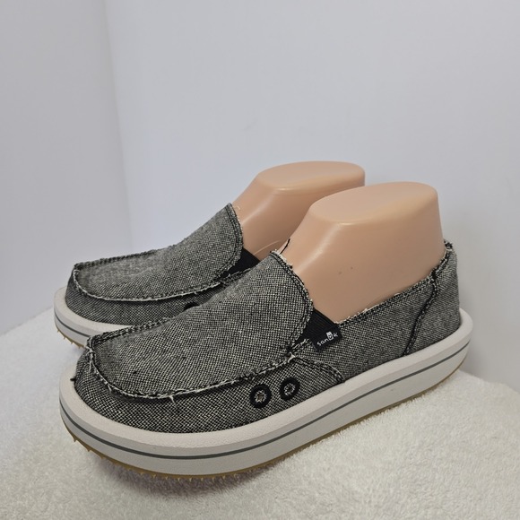 Sanuk Womens Size 7 Donna Rocker Slip On Shoes 1107449 Black Hemp Walking - Picture 2 of 16